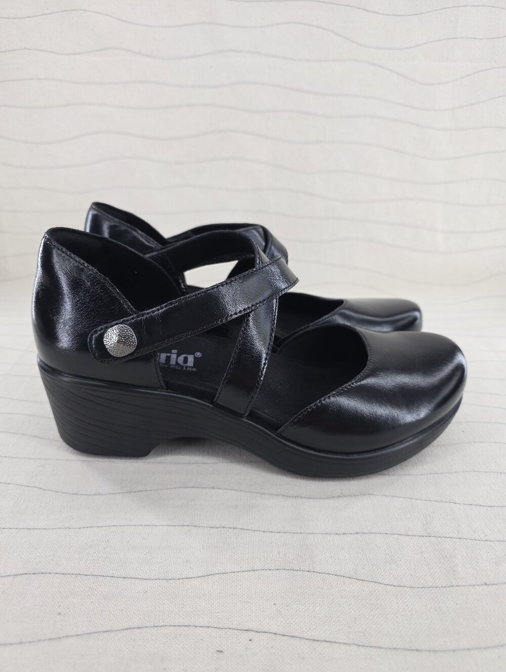 Alegria Womens Savina Noir Black Leather Strappy Sandals Shoes SVA-8156 Sz 37 EU